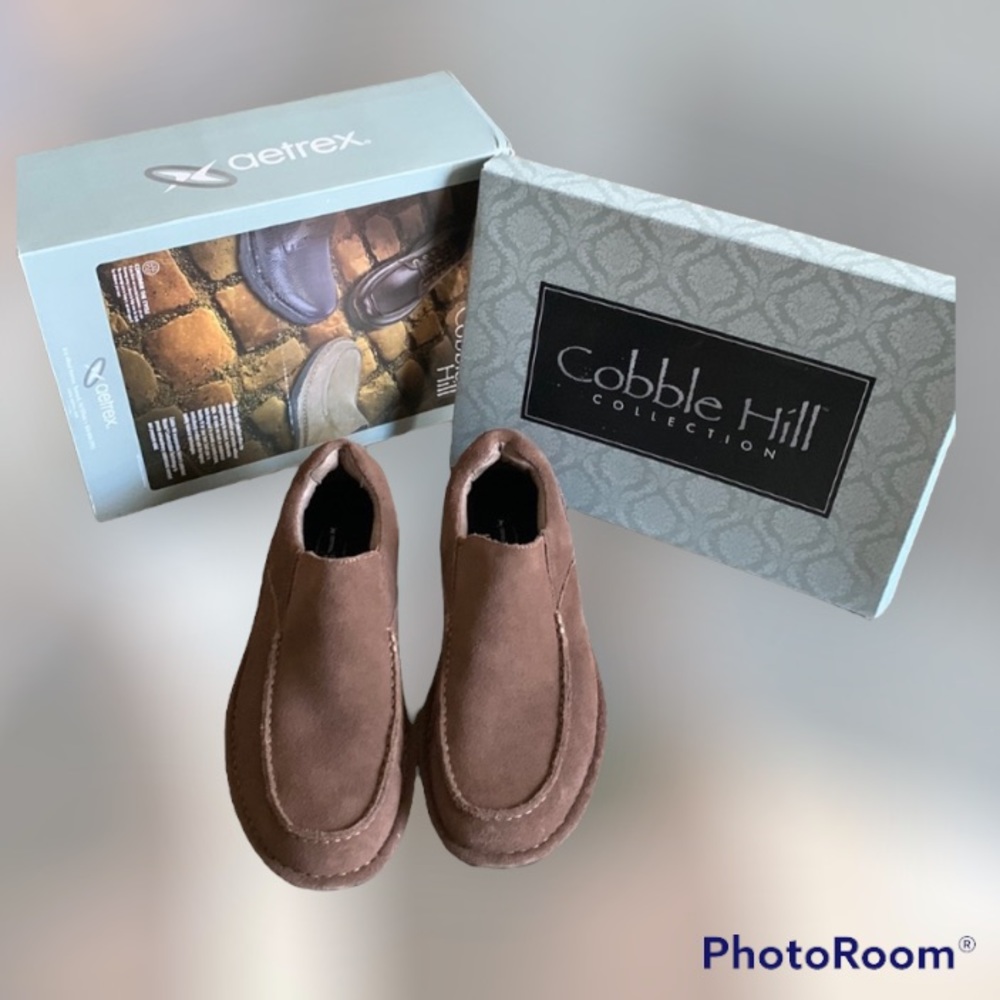 Aetrex Mens Cobble Hill Brown Loafers